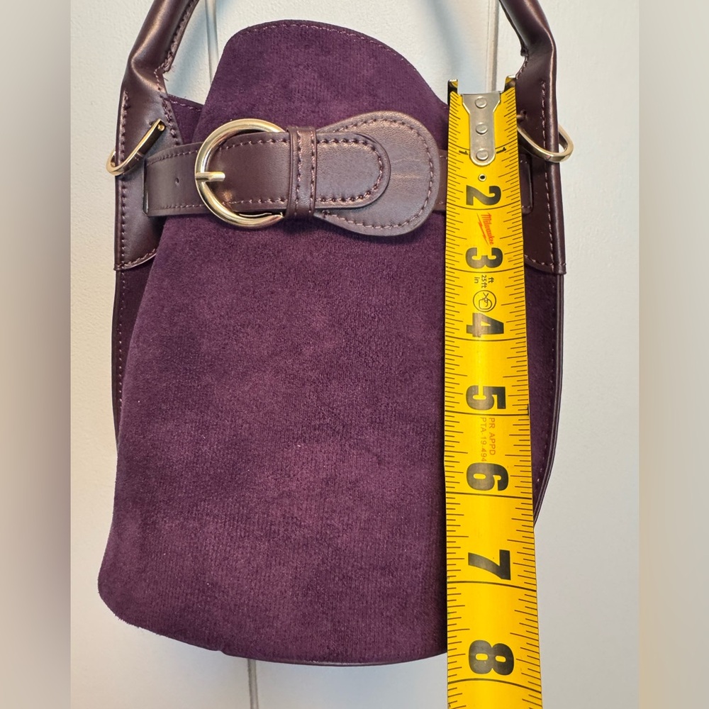 NWOT Elegant Purple Suede Women's Bag - Picture 7 of 15